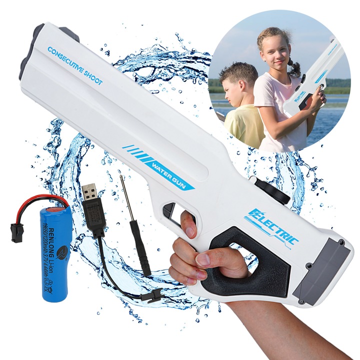 Pistol electric automat cu absorbtie a apei, pistol automat cu apa cu rezervor de apa de 550 ml, jucarie acvatica pentru piscina/curte