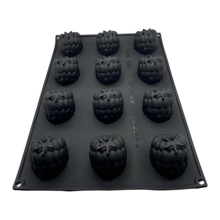Forma din silicon zmeura 3D, Pavoflex Lampone 1.1 by Fabrizio Fiorani, 12 cavitati, 65x58x54mm, 95ml