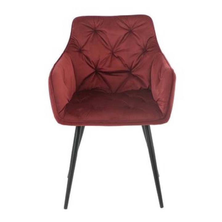 Fotoliu catifea roșu, 50x45x87 cm, fix