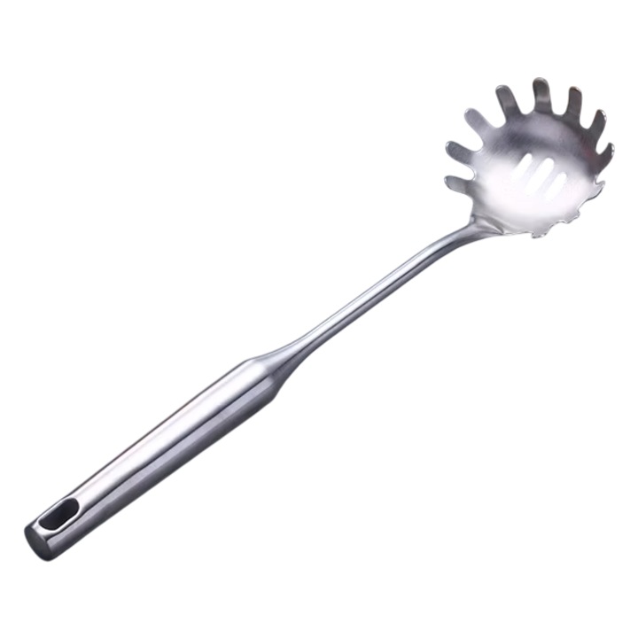 Lingura paste din inox pentru servit si gatit, turnata, rezistenta, 34 cm