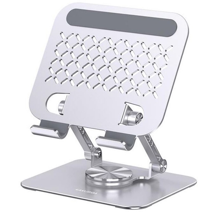 Suport Telefon si Tableta, KAKU KSC-1163, Unghi Ajustabil, Inaltime reglabila, Metal, Argintiu