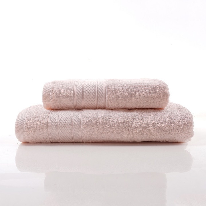 Set prosoape de baie, Nonsuch, 100% bumbac, 2 articole,50x100cm,70x140cm, roz