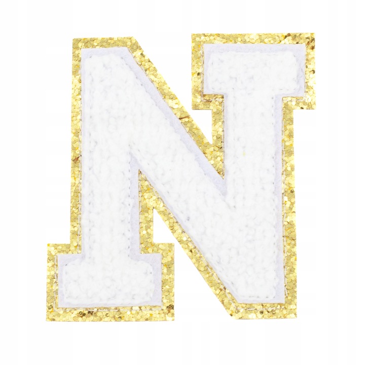 Patch, Little Angel, N782, Litera N, alb, auriu