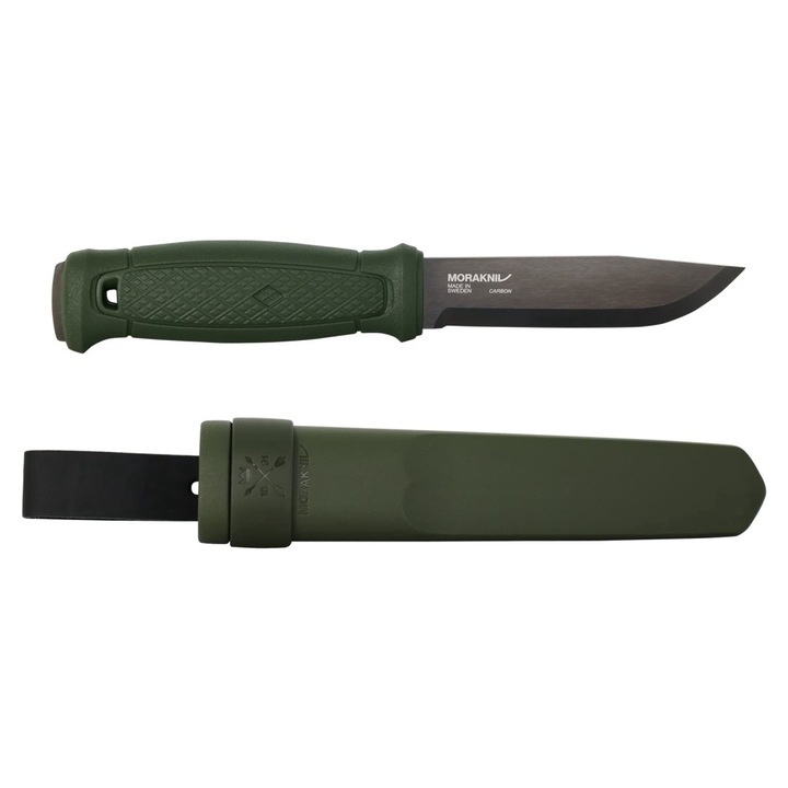 Cutit Garberg Green Carbon negru cu teaca polimer, pentru camping, outdoor, vanatoare, Morakniv