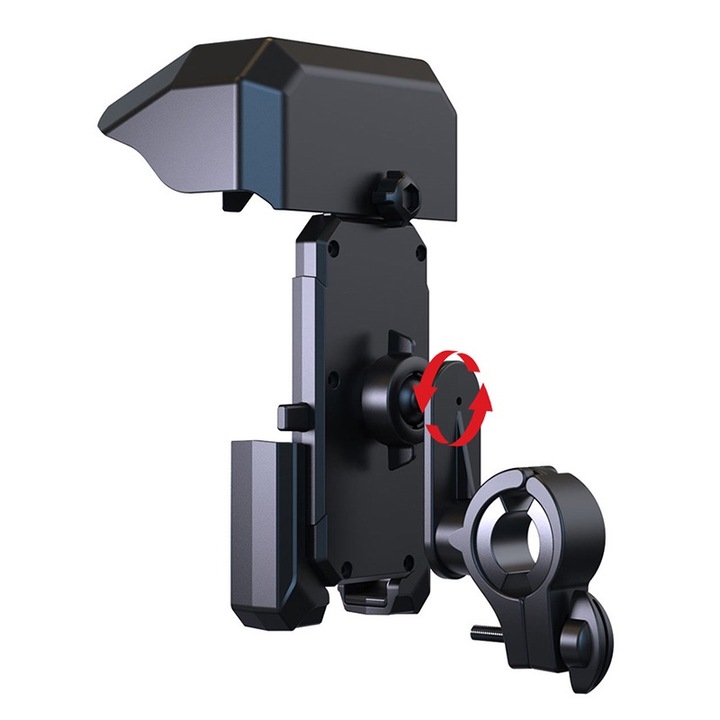 Kerékpáros telefontartó, YZ02 modell, állítható, vízálló, fekete