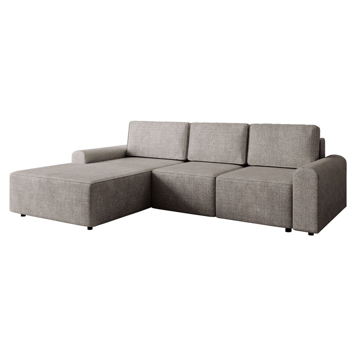 Coltar rabatabil Bezabi L Stanga, MIRJAN24, gri, 168x258x85 cm