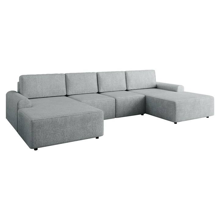 Coltar cu functie de dormit Bezabi XL, MIRJAN24, gri deschis, 168x338x85 cm