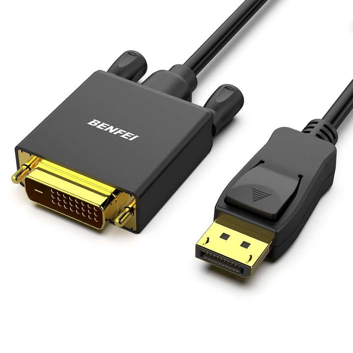Cablu Displayport DVI, HD 1080p, 1.8m, DP la VGA, Negru