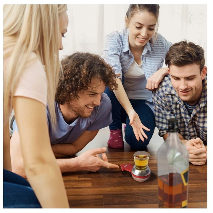 Eredeti - Drink Spin Southern Sky ivójáték, 10.3 x 11.5 cm, üveg pohár, szürke