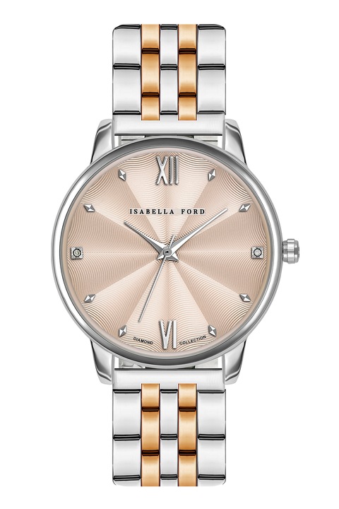 Isabella Ford, Ceas cu bratara in doua nuante Skylar, Auriu rose, Argintiu