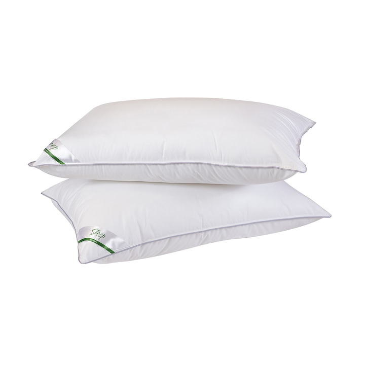 Set 2 perne Sleep by Green Future, 10% puf gasca; 90% pana de gasca, 50x70x12 cm, bumbac