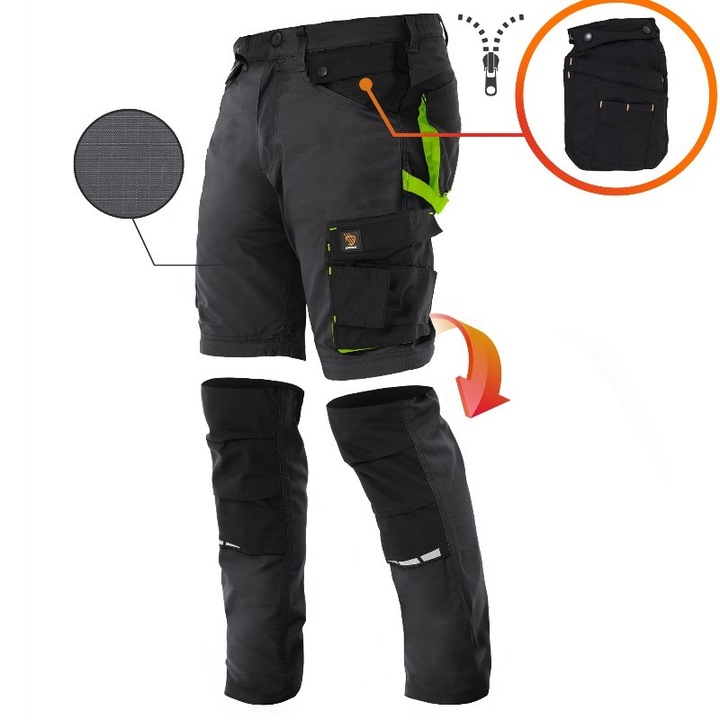 Pantaloni de protectie, Procera, Zeus, 2 in 1, Gri 54 Gri
