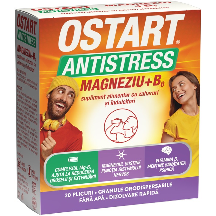 Ostart Antistress Magneziu + B6, Fiterman Pharma, 20 plicuri