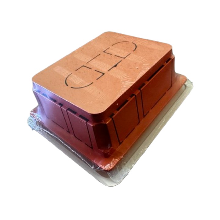 Doza, Cutie de Derivatie, Cu Capac de Carton pentru Protectie Tencuiala, Montaj Incastrat, Montarea Capacului ( Cu Suruburi), Halogen Free, IP40, 120x100x50mm, EC350C2P Elettrocanali Italia