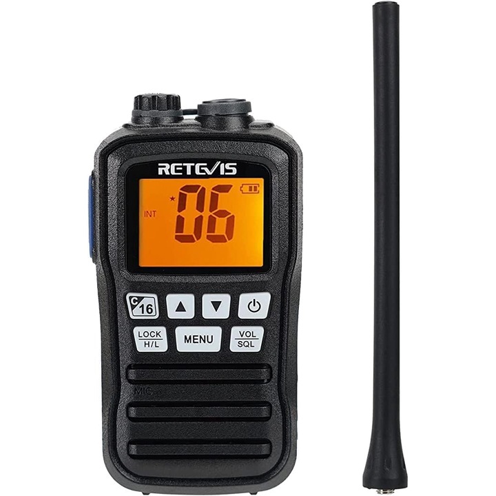 Retevis rádióállomás, RM01 VHF, fekete, 34 x 55 x 270 mm, 88 csatorna, 850 mAh, Hatótávolság akár 3 km