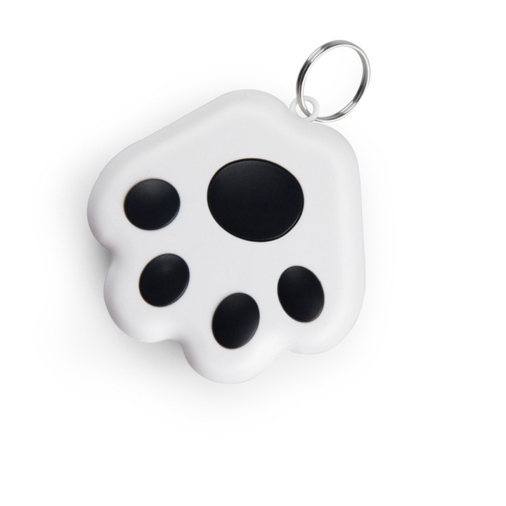 Мини GPS локатор за кучета/котки, 25 м, ABS, захранван от батерии, издръжлив живот, лесен за употреба, компактен и преносим, проследяване в реално време, Bluetooth 4.0, модел за кучешки ъгъл, черно/бяло