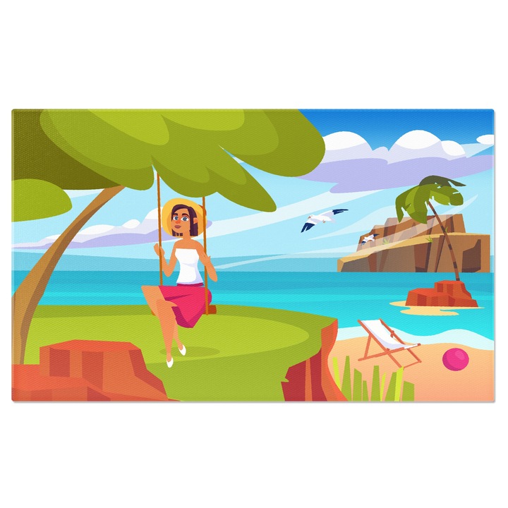 Tablou Canvas Foaie Alba de Notat cu Doua Creioane si Frunze din Copac cuo Cafeluta Neagra in Ceasca 100x70CM