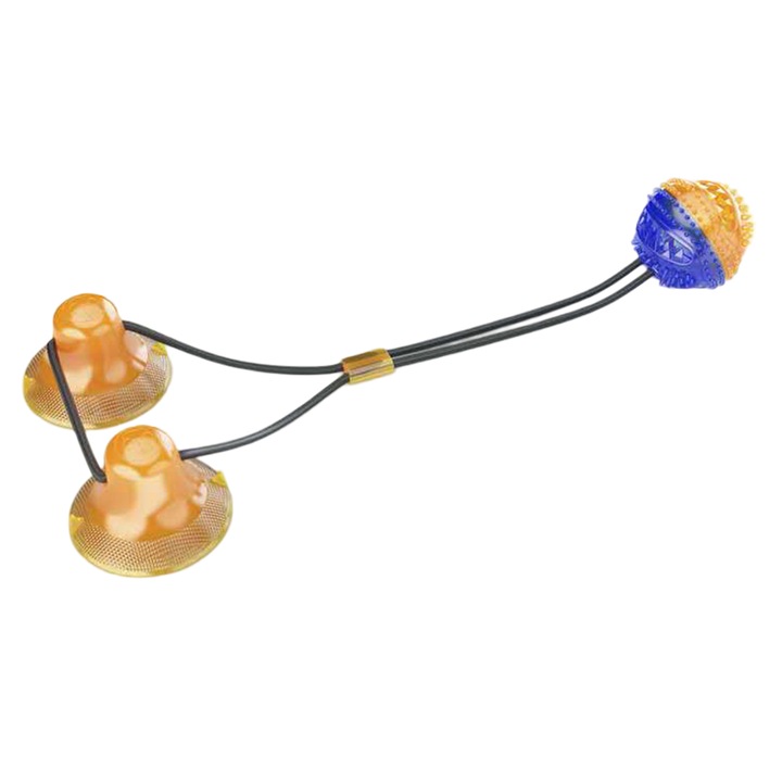 Jucarie interactiva pentru caini Enforose, ventuza, portocalie, 20x10x6.3cm