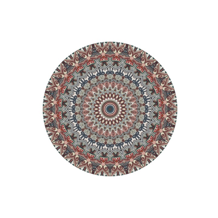 Кръгъл килим FIRELADY FUR, ретро стил, полиестер, противоплъзгащ, 60x60см