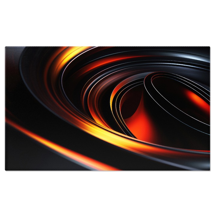 Tablou Canvas: Vartej de cercuri negre luminate cu portoccaliu - Cercuri imn viteza 70x50CM