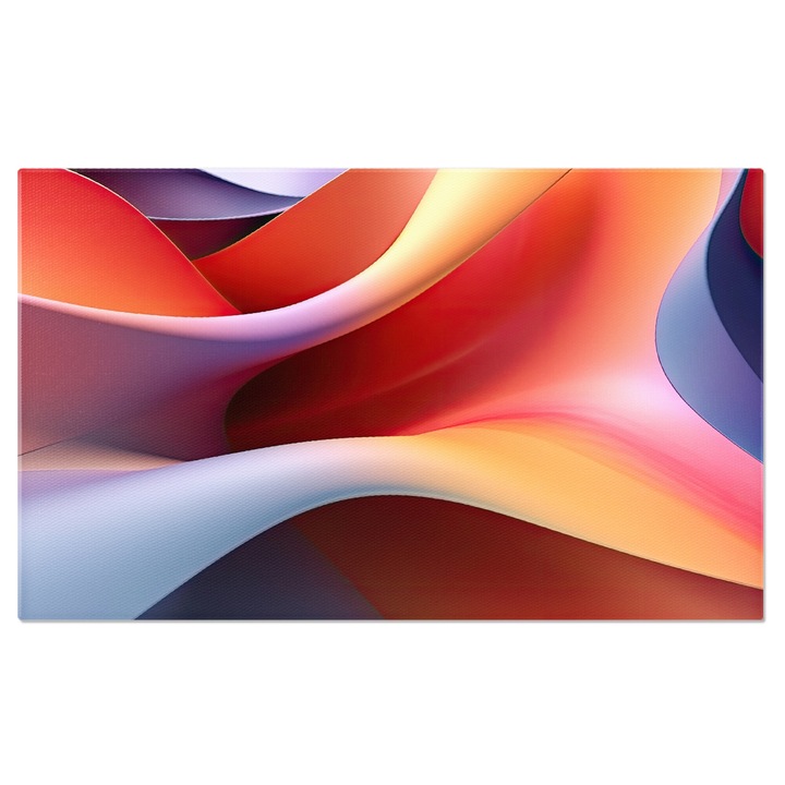 Tablou Canvas: Unduiri colorate cu rosu si galben - Contopire de culori in valuri 100x70CM