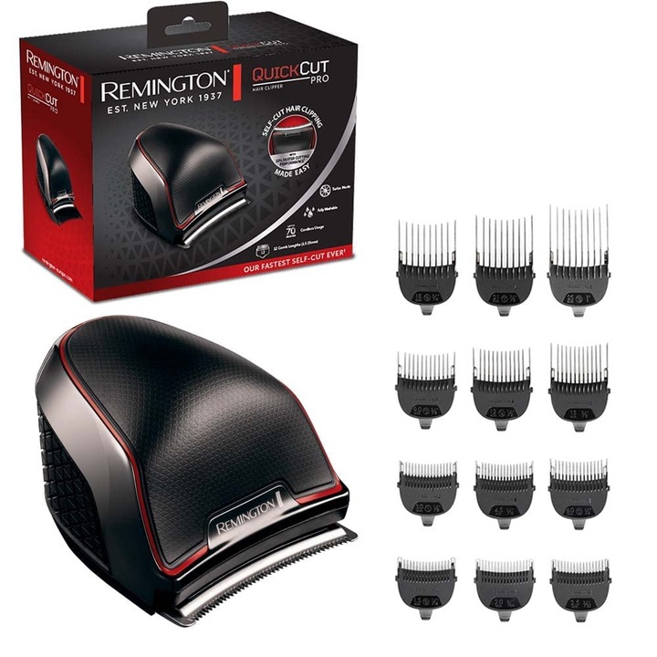 Remington Professional DIY hajvágó [Önélező rozsdamentes acél pengék/Íves vágási technológia az egyszerű barkácsoláshoz/0,5-25 mm] Hajvágó (12 fésű, Vezetékes/Elemes, Lítium) HC4300