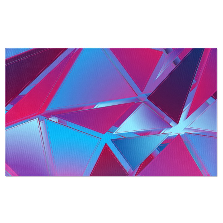 Tablou Canvas: Triunghiuri cu umbre si culori diferite- Roz, mov albastru 120x80CM