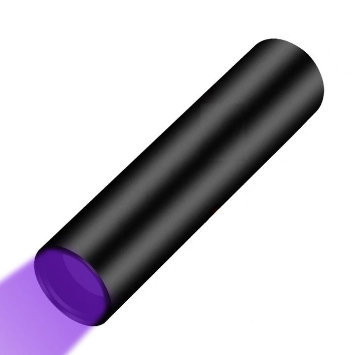 Ултравиолетов фенер E-ETOP, UV365MM, LED светлодиод 365nm, мощност 3W, презареждаема батерия, черен