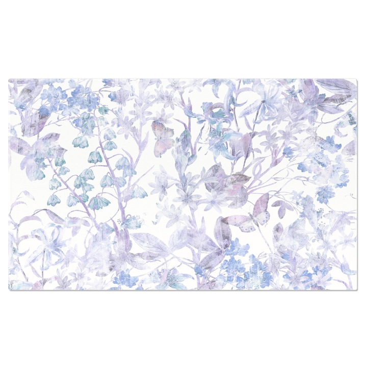 Tablou Canvas: Nuante sterse de albastru - Imagine cu diferite plante si flori 90x60CM