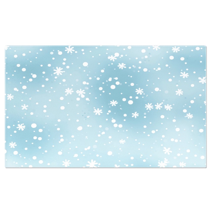 Tablou Canvas: Imagine cu fulgi de zapada in cadere - Fundal albastru deschis 100x70CM