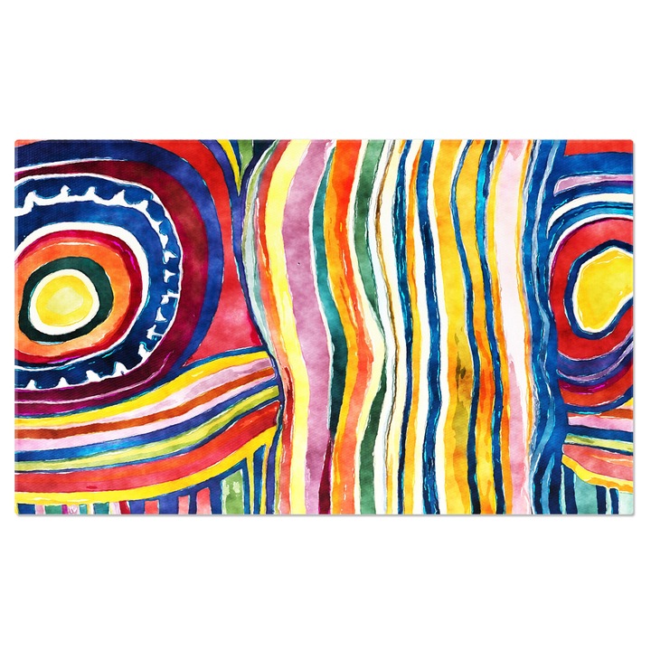 Tablou Canvas: Forme abstracte, linii, cercuri - Cruburi colorate 100x70CM