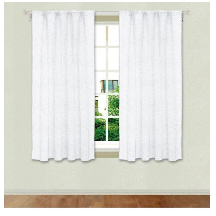 Perdea decorativa pentru fereastra, alb, 140x140cm