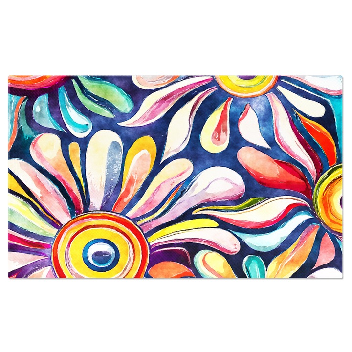 Tablou Canvas: Pictura cu petale de flori multicolore - Polen din cercuri colorate 70x50CM