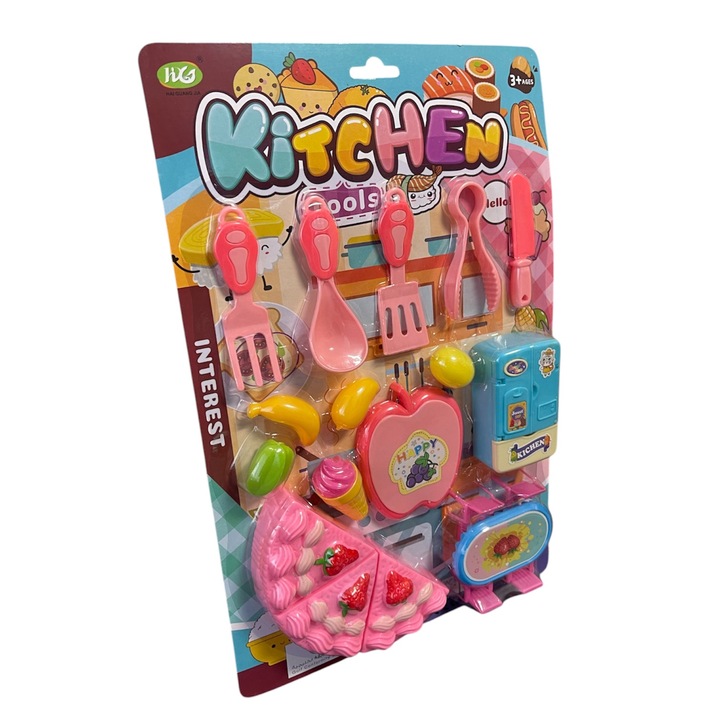 Set de Joaca Bucatarie Copii - Kitchen Tools - 14 piese, multicolor, 3ani+