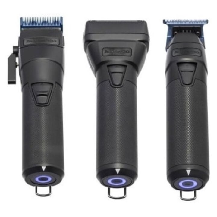 Комплект машинка за подстригване, контурна машина, самобръсначка Babyliss Professional изцяло метален черен безжични