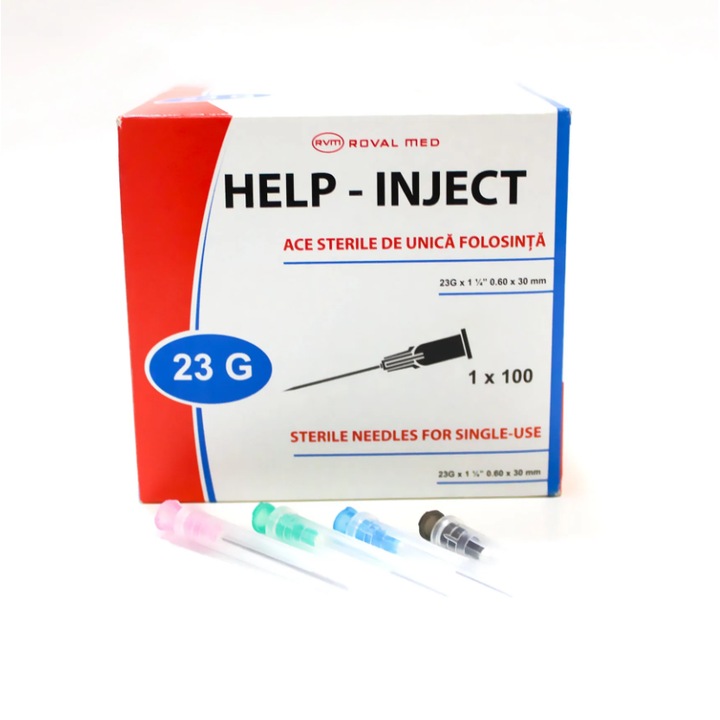 Intramuszkuláris tűk 23G, 0,6mm x 30mm – 100 db/doboz