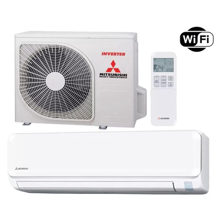 Aer conditionat Mitsubishi Heavy Hikari SRK20ZTL-W SRc20ZTL-W, 7000 BTU, A++/A++, Inverter Profesional, Functie incalzire racire, Wi-Fi inclus, set suporti Eurocool inclusi
