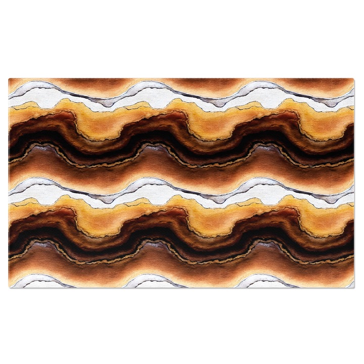 Tablou Canvas: Bucle colorate, pictura cu nuante de maro - Trei straturi de culoare 40x25CM