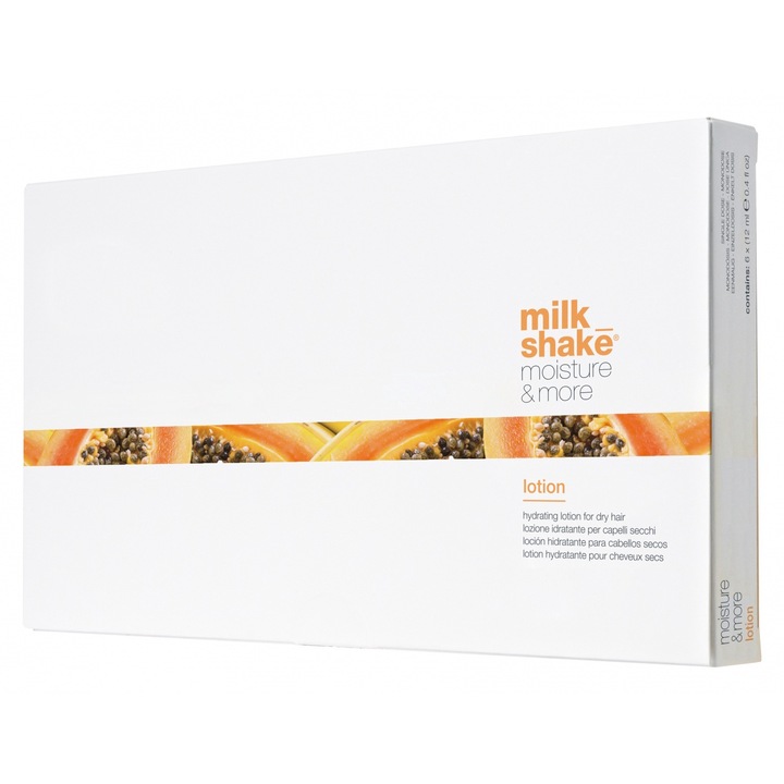 Fiole tratament pentru par uscat sau deteriorat Milk Shake Moisture & More Hydrating, 6 x 12 ml