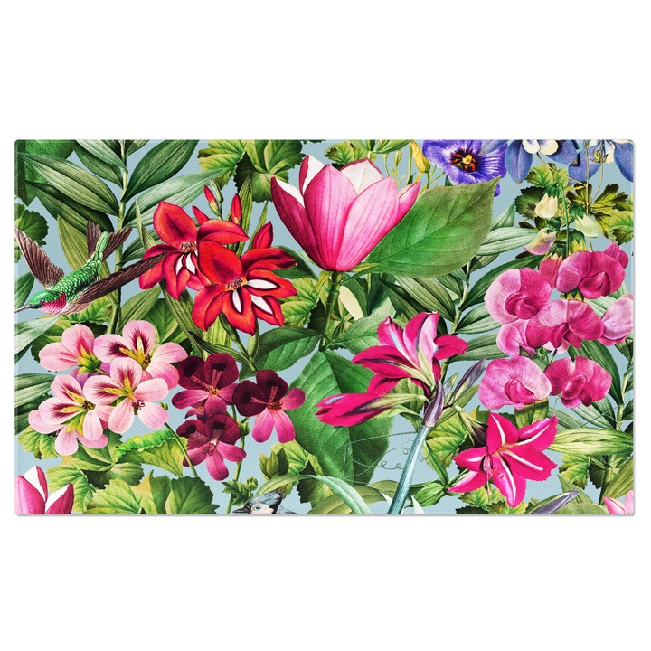 Tablou Canvas: Peisaj natural cu flori colorate - Roz predominant pe petale 100x70CM