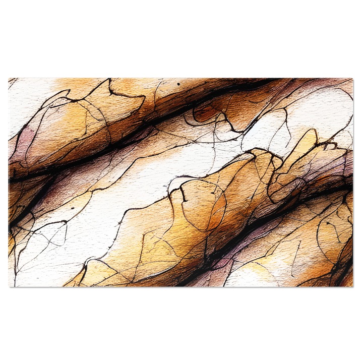 Tablou Canvas: Arta abstracta crapaturi in lemn - Lemn vechi auriu cu crapaturi 40x25CM