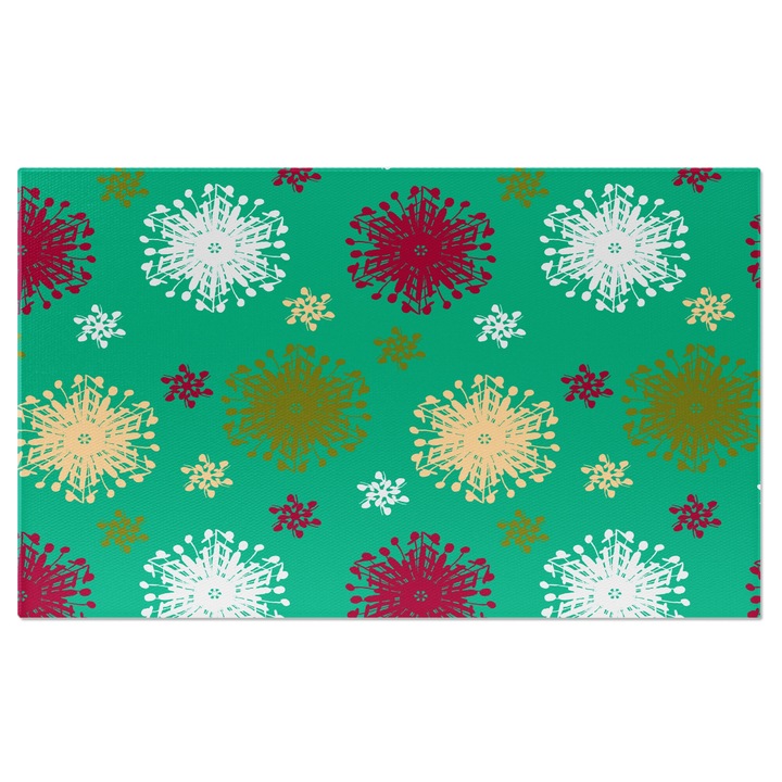 Tablou Canvas: Forme neregulate de diferite culori - Fundal verde si stelute 70x50CM