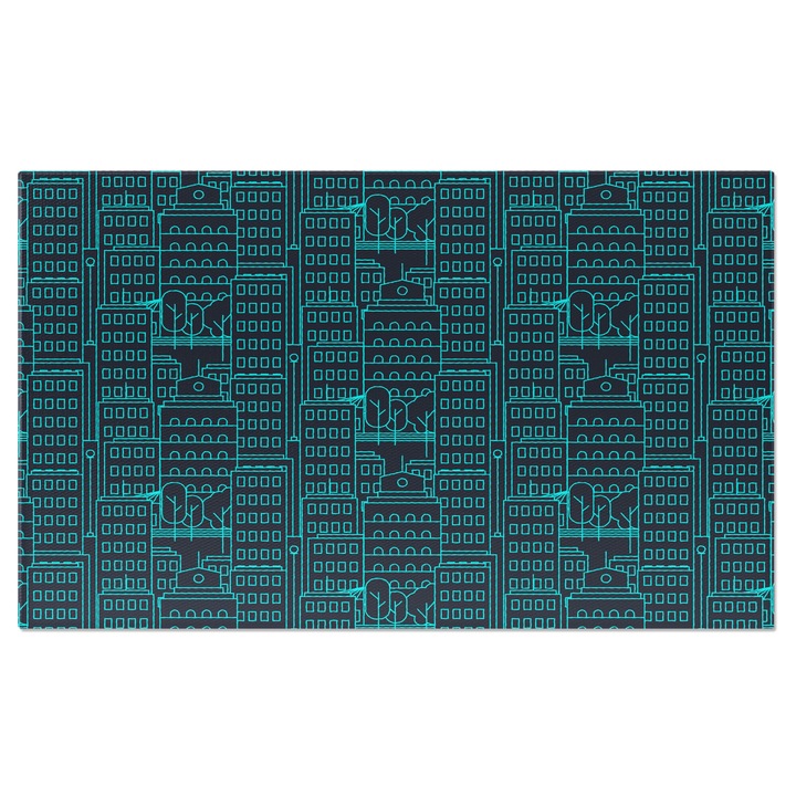 Tablou Canvas: Model cu schita unor blocuri pe fundal negru - Cladiri si copaci 90x60CM