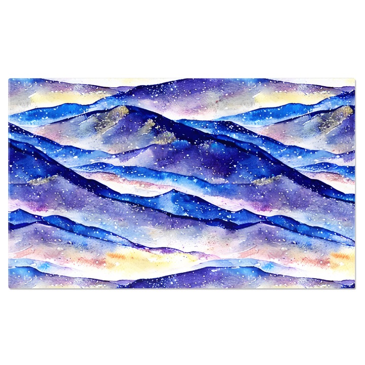 Tablou Canvas: Model forma muntilor - Nuante de albastru si galben 70x50CM