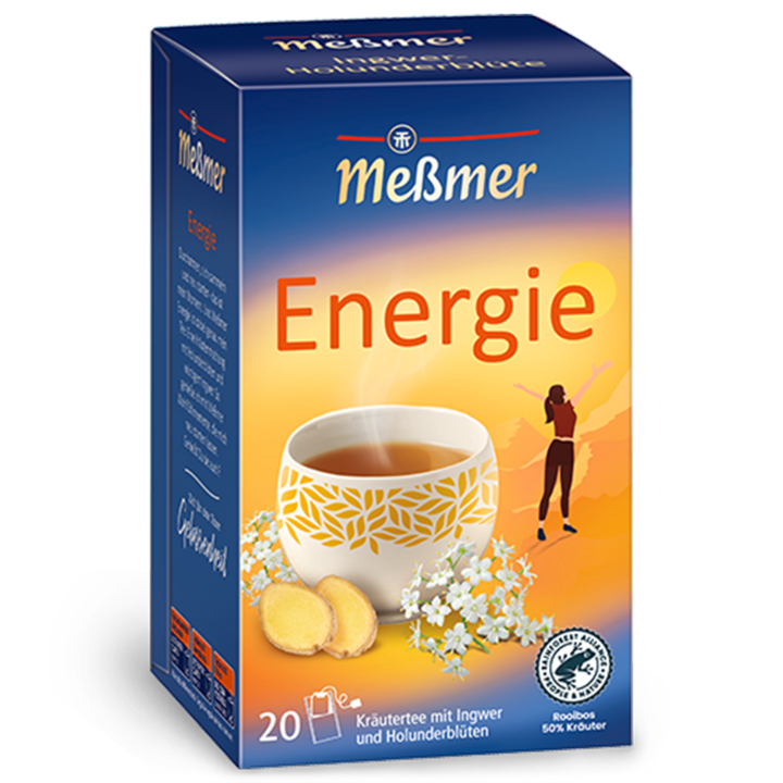 Ceai Messmer de plante, Energie, cu ghimbir si floare de soc, 40 g