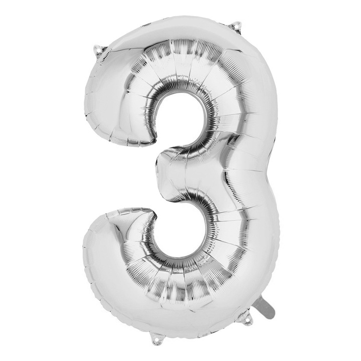 Фолиев балон Flippy, номер 3, 81 см, за въздух или хелий, сребрист