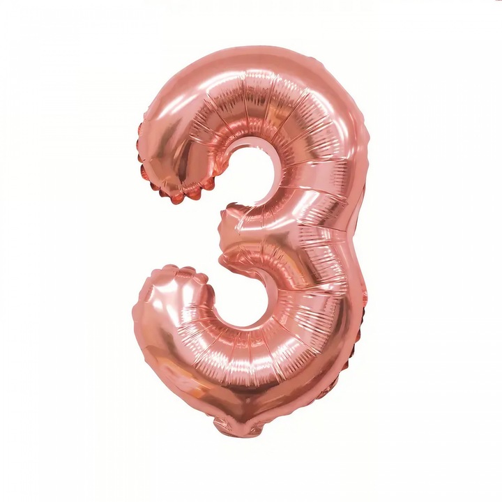 Балон Flippy, Фолиев, Номер 3, 81 см, За въздух или хелий, Rose Gold