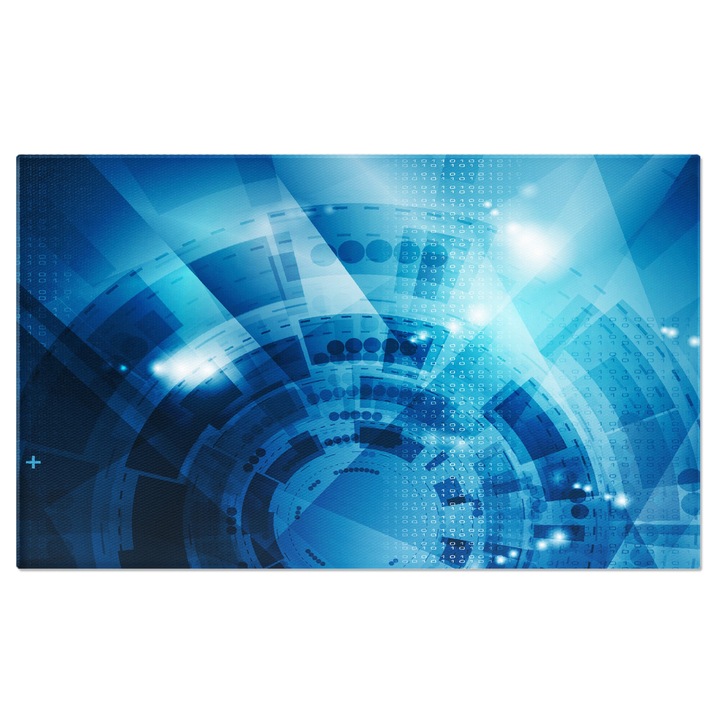 Tablou Canvas: Infinit digital, valuri de lumina albastra - Vortex digital 70x50CM