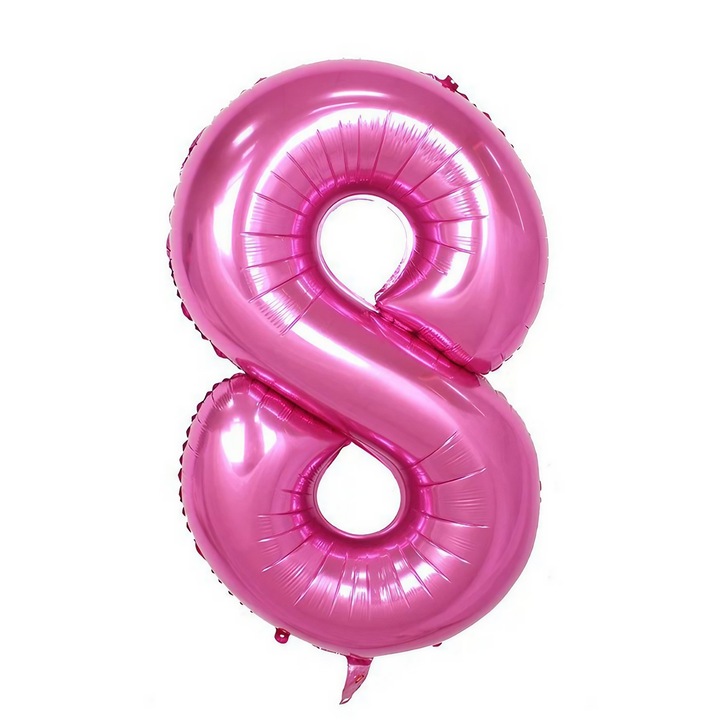 Balon din Folie Flippy, Cifra 8, 81 cm, Pentru Aer sau Heliu, Roz