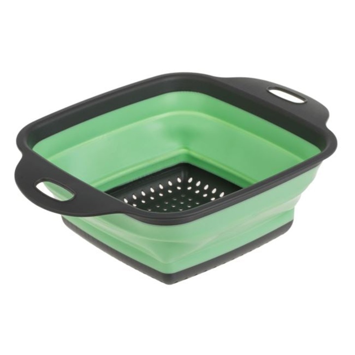 Сгъваем гевгир 24x18 см пластмасов сив/лайм зелен